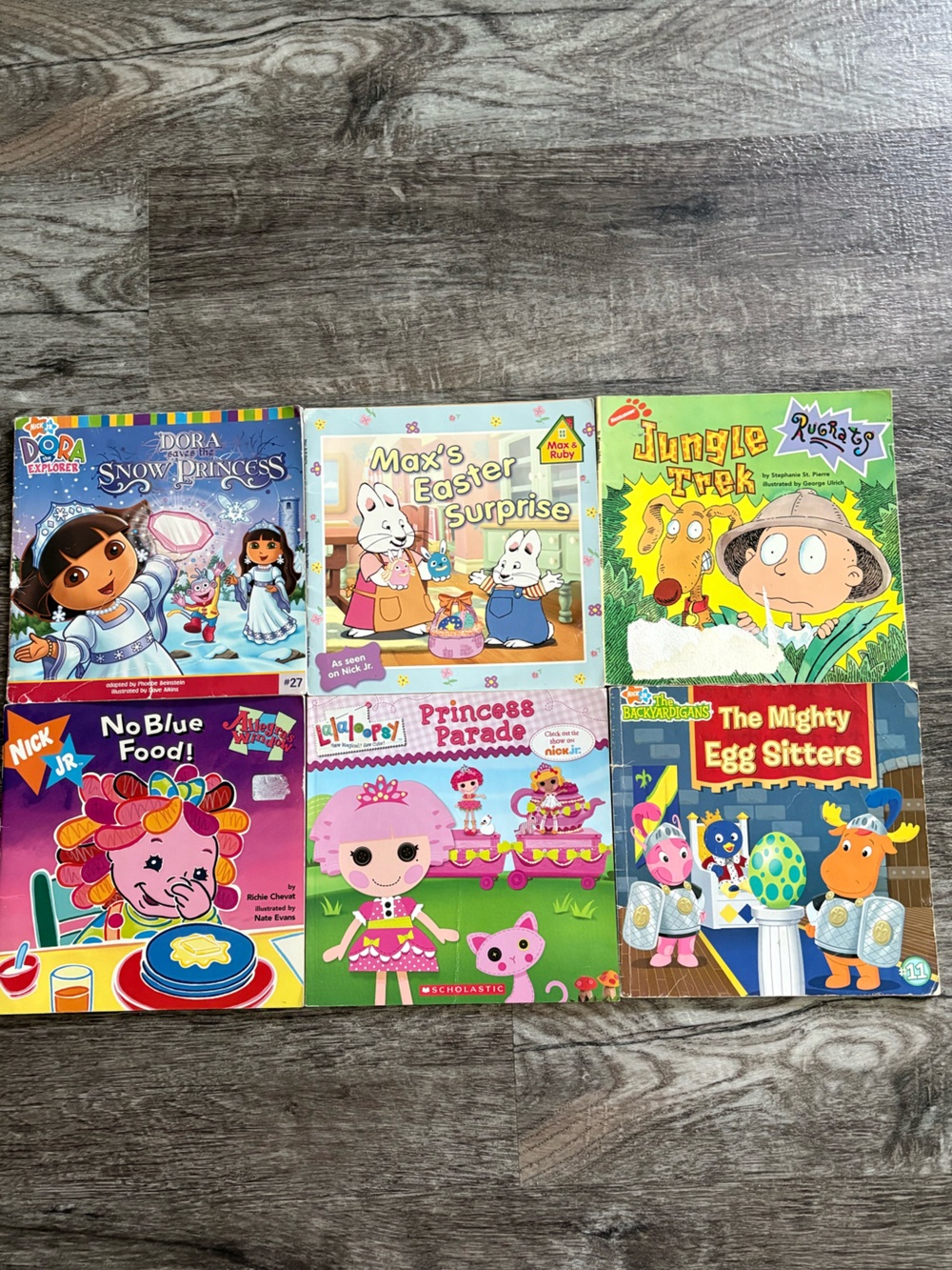 Nick Jr Kids Books Vintage Lot of 6 Dora Max & Ruby, Backyardigans, Rugrats